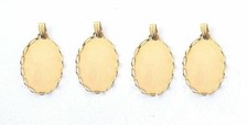 FOUR 18x13 18mm x 13mm Cabochon Oval Gold Plated Bezel Pendant Mounting CF506OTH