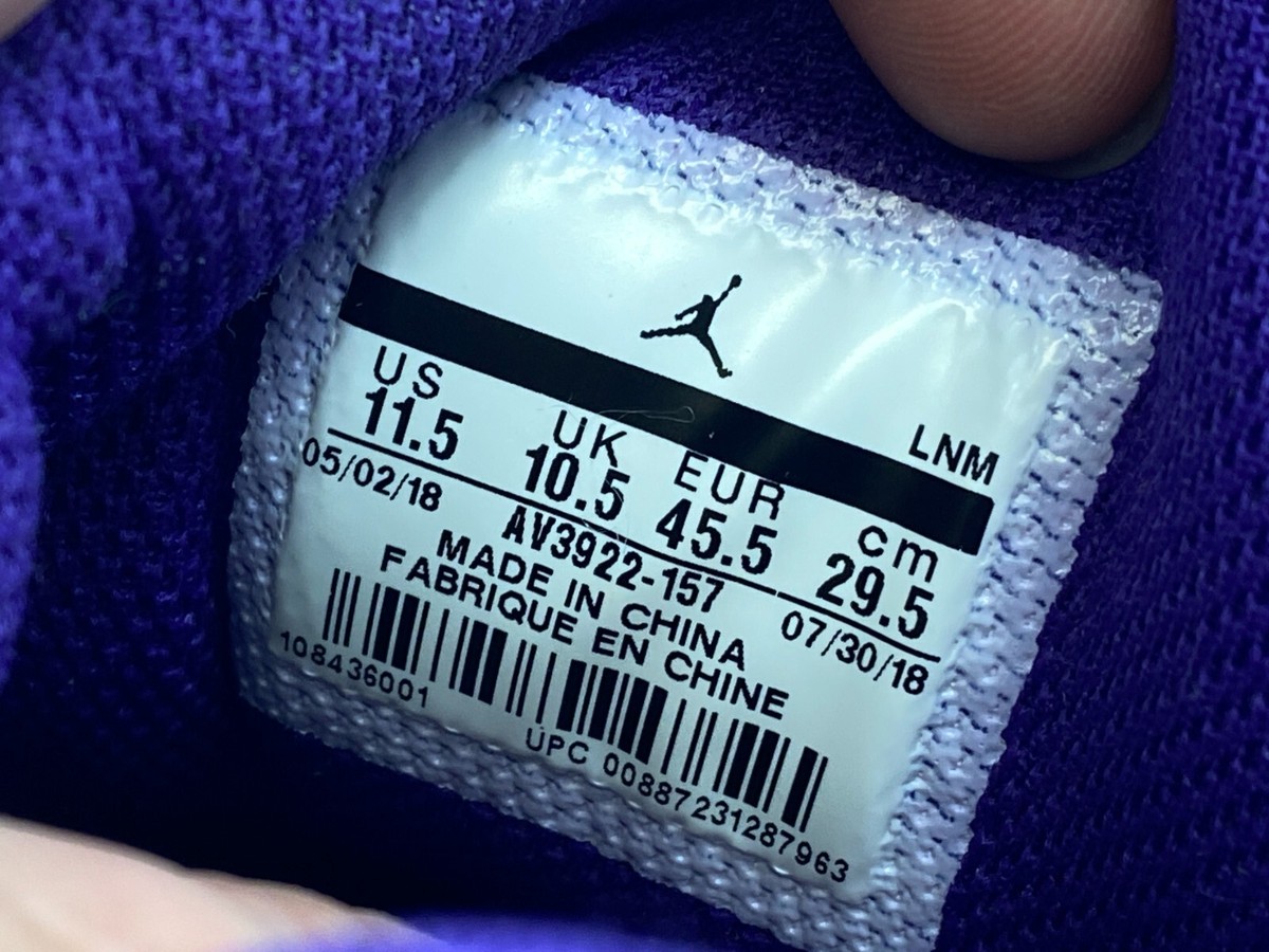 Nike Air Jordan Legacy 312 Lakers Purple White Mens AV3922