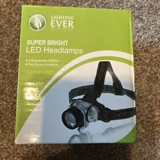 LE Lighting Ever Multi-Setting LED BRIGHT Headlamp Low-High + Red Flashing NIB