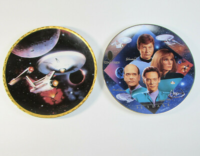 Star Trek LOT of 2 VINTAGE LE Plates Hamilton Collection Enterprise and Doctors