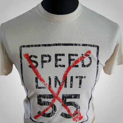 Speed Limit 55 T Shirt The Cannonball Run Retro Movie Car Race 1980's Natural