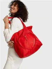 Victoria  s Secret's Valentine's Day Red HEART Packable Tote Bag 49.95 NWT
