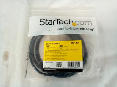 StarTech.com 6ft Black Cat6 Ethernet Cable Delivers Multi Gigabit 1/2.5/5gbps & 