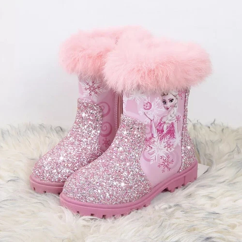 Winter Neu Elsa Kinder Mädchen Elsa Prinzessin Kristall Paillette Kurze Stiefel - Bild 29 von 42