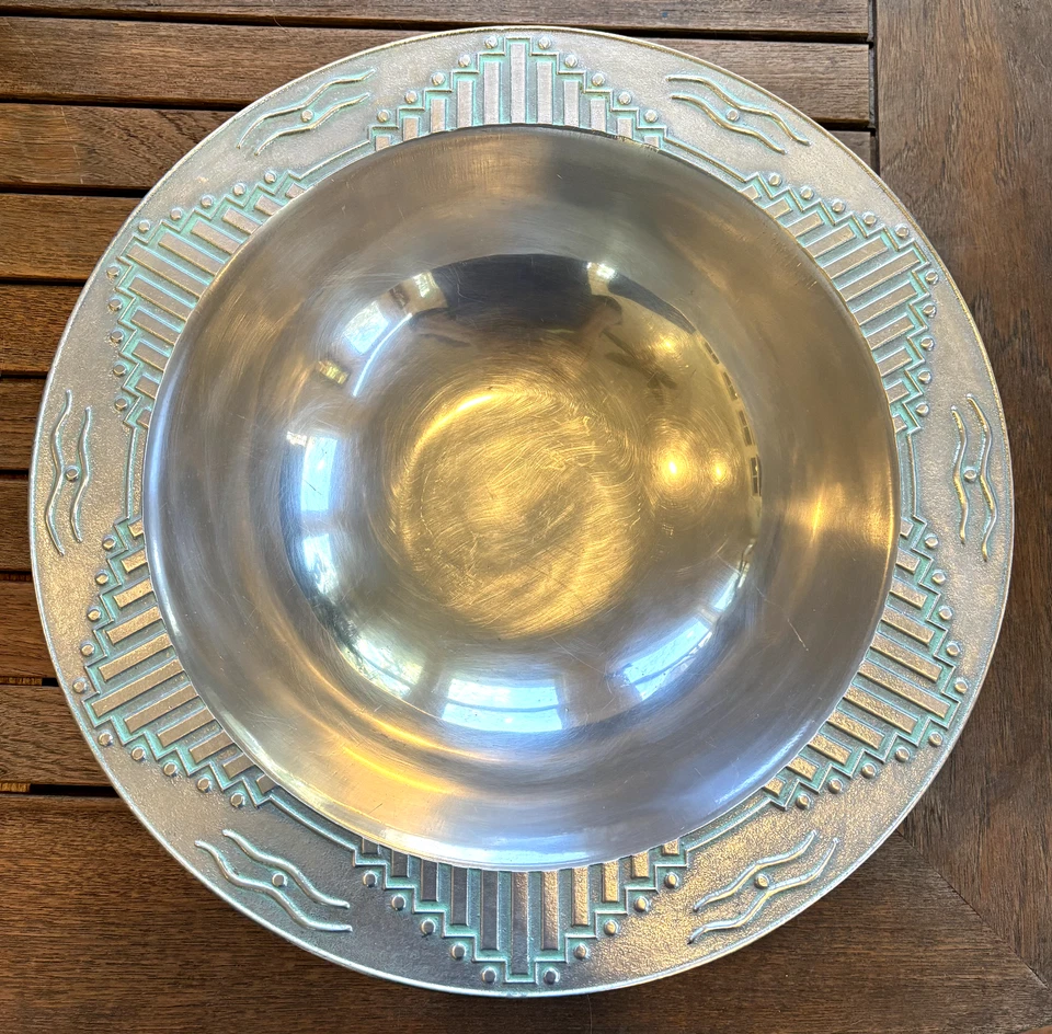 Juego de 2 piezas Wilton Armetale Zia Southwest Bowl 14-5/8" y plato redondo 14-3/8" Foto 3 de 4