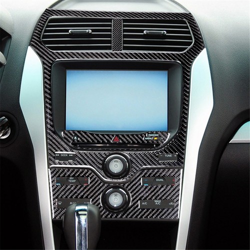 4pcs Carbon Fiber GPS Center Console Interior Cover Trim For Explorer ...