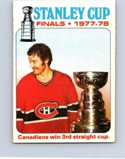 HOCKEY CARD OPC 1978 MONTREAL CANADIEN  STANLEY CUP CHAMPION LARRY ROBINSON #139