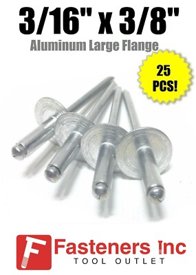 Fastenere Large Flange Stainless Steel Pop Rivets – 1/8" X 1/2" (4-8) – 25 Pack