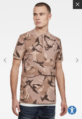 G-Star Raw Men's Slim Camo Polo T-Shirt Pink Brown $95 New | eBay