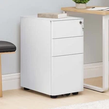 Uforic 3-Drawer Metal Office Filing Cabinet, Compact Portable and Secure File