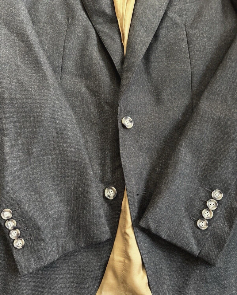 Oliver Wicks Custom Vitale Barberis 21 micras Traje Chaqueta 40L Largo Marrón Oscuro Reino Unido Foto 3 de 4