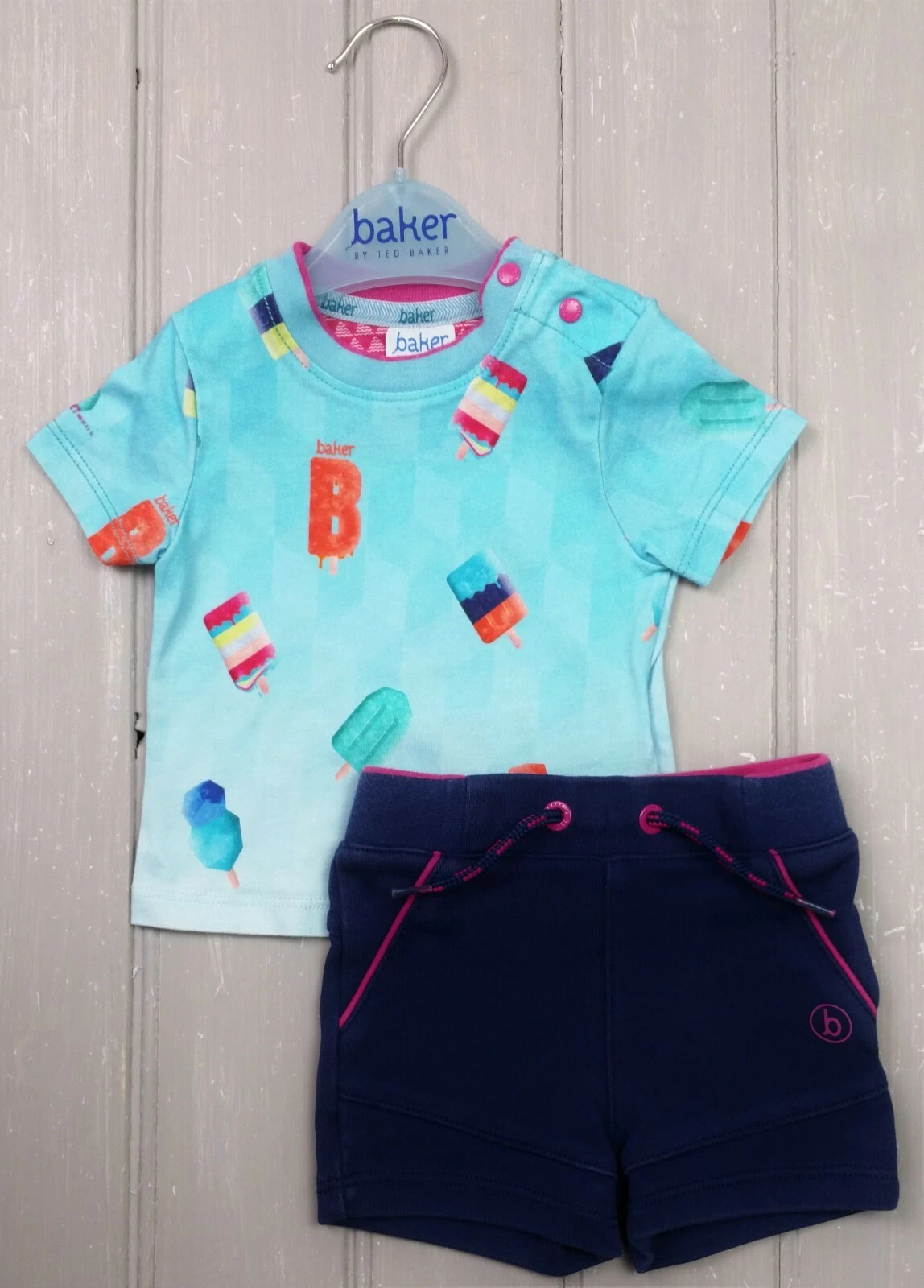 TED BAKER Baby Boys Clothes Summer Shorts & Ice Lolly T-Shirt Set 0-3 Months VGC