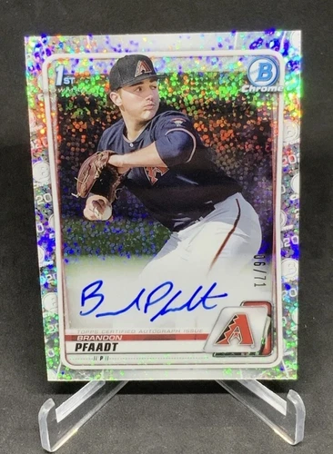 Brandon Pfaadt 2020 Bowman Chrome 1st Bowman Speckle Refractor Auto /71 DBACKS