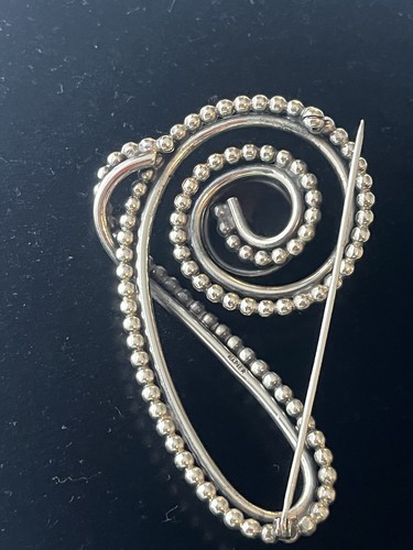Vintage Napier Silver Plate Beaded Brooch 1950s Mid-Century Signed Rare - Picture 8 of 14