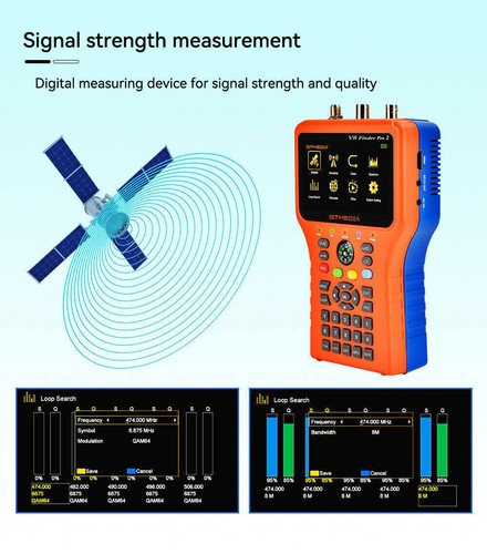 FTA DVB-S2/T2 Reception Strength Meter Satellite Terrestrial HD TV Signal Finder - Picture 14 of 19