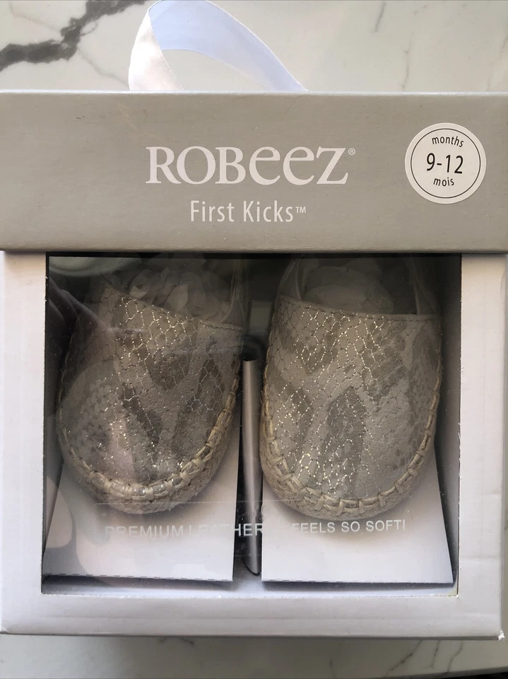 Robeez Ellie Espadrille Silver Snake Metallic 9-12 Months 100% Leather (US 4) - Image 2 of 4
