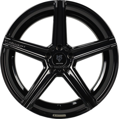 mbDESIGN Felge KV1 DC 9,5x19 Zoll LK 5x114,3 ET45 ML 75.0 Schwarz glänzend