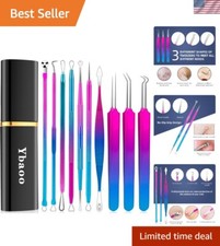 Professional 10-Piece Blackhead Extractor Kit with Metal Case - Colorful Design