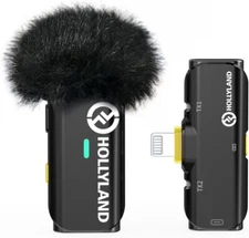 Hollyland Lark C1 Wireless Lavalier Microphone for iPhone, Plug &Play, Solo Kit