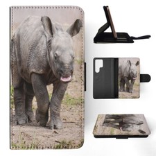 FLIP CASE FOR SAMSUNG GALAXY|RHINOCEROS RHINO CALF BABY #1