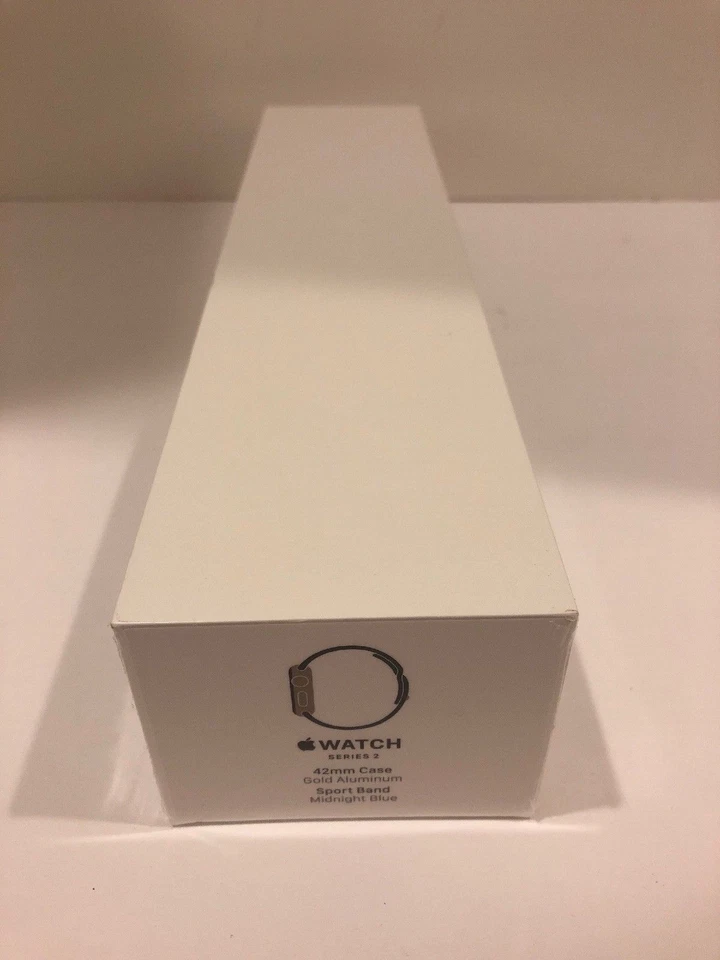 NEW SEALED Apple Watch Series 2 42mm Gold Aluminum Case Midnight Blue Sport Band - Image 2 of 4