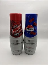 SodaStream 14.9 Oz. Pepsi Wild Cherry Drink Mix & Mountain Dew Code Red Lot Of 2