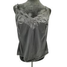 Vanity Fair Babydoll Top Camisole Lace Size S Black Adjustable Coquette Vintage