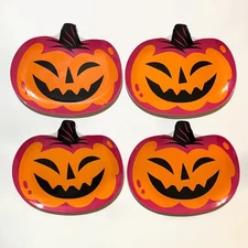Pumpkin Plates Halloween - Set of 4 - Melamine Halloween Party Tableware