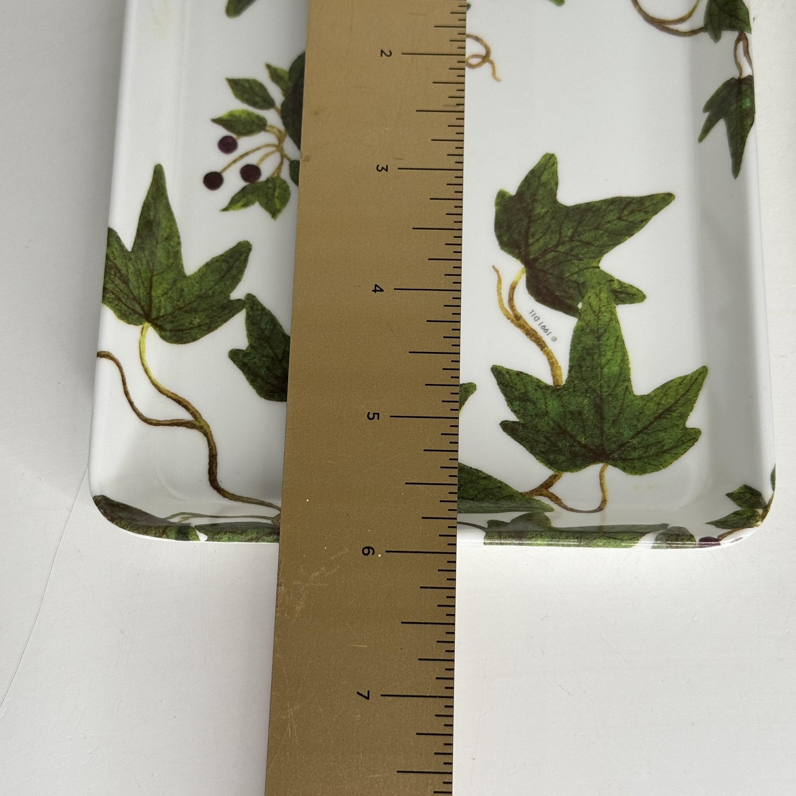 Vtg Design Imports Italy Ivy Leaf Small Melamine Plates Tray Snack Trinket Set 4