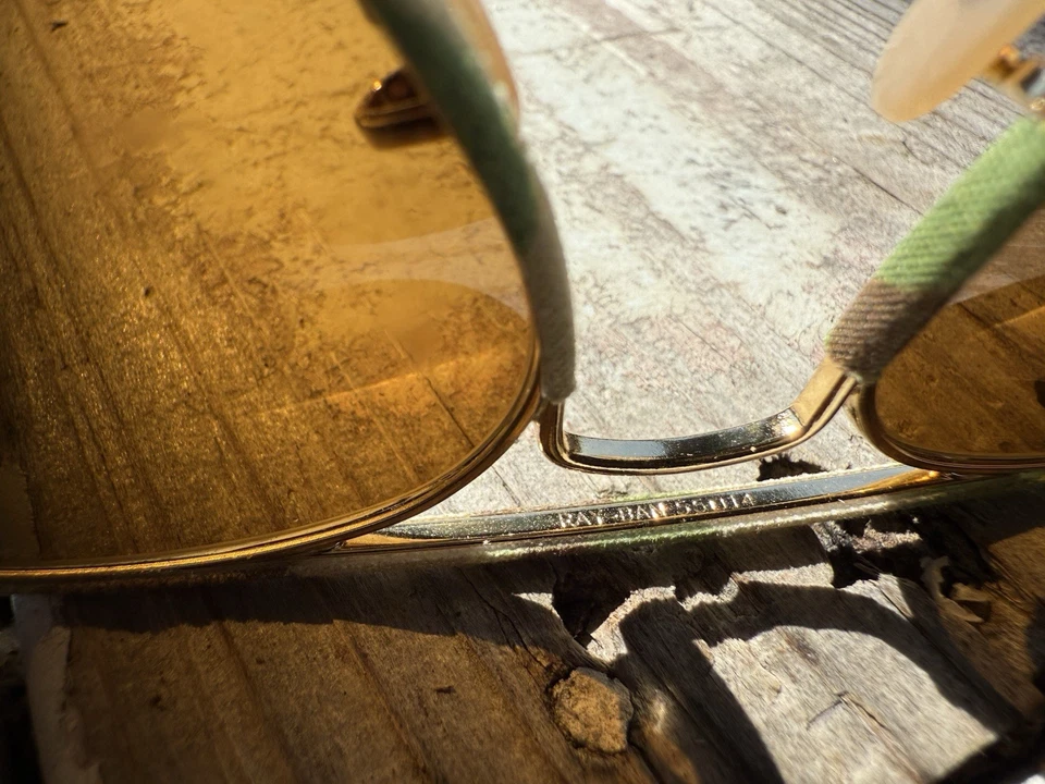 Ray-Ban RB3025 Aviator Completo Color Dorado Verde Camuflaje 55mm Ital Foto 2 de 4