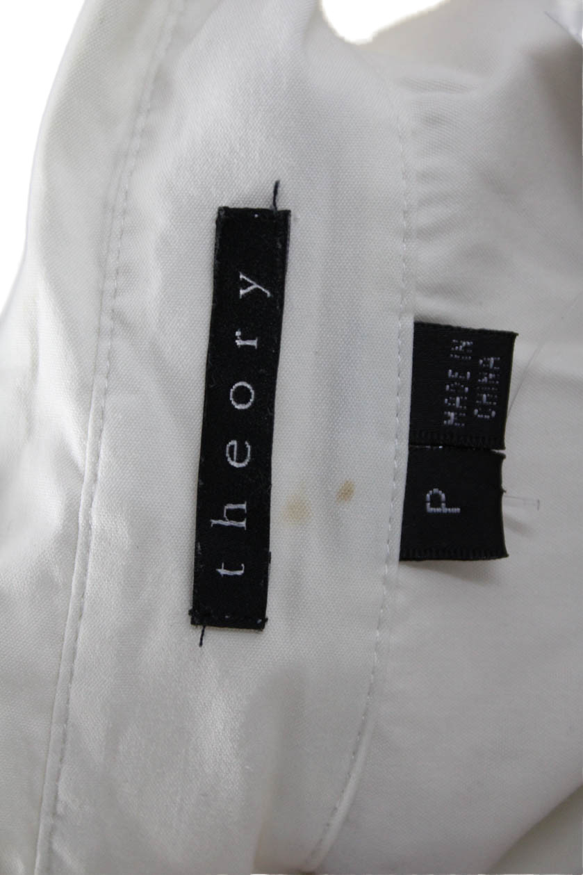 Theory Womens Collared White Basic Button-Up Blou… - image 4