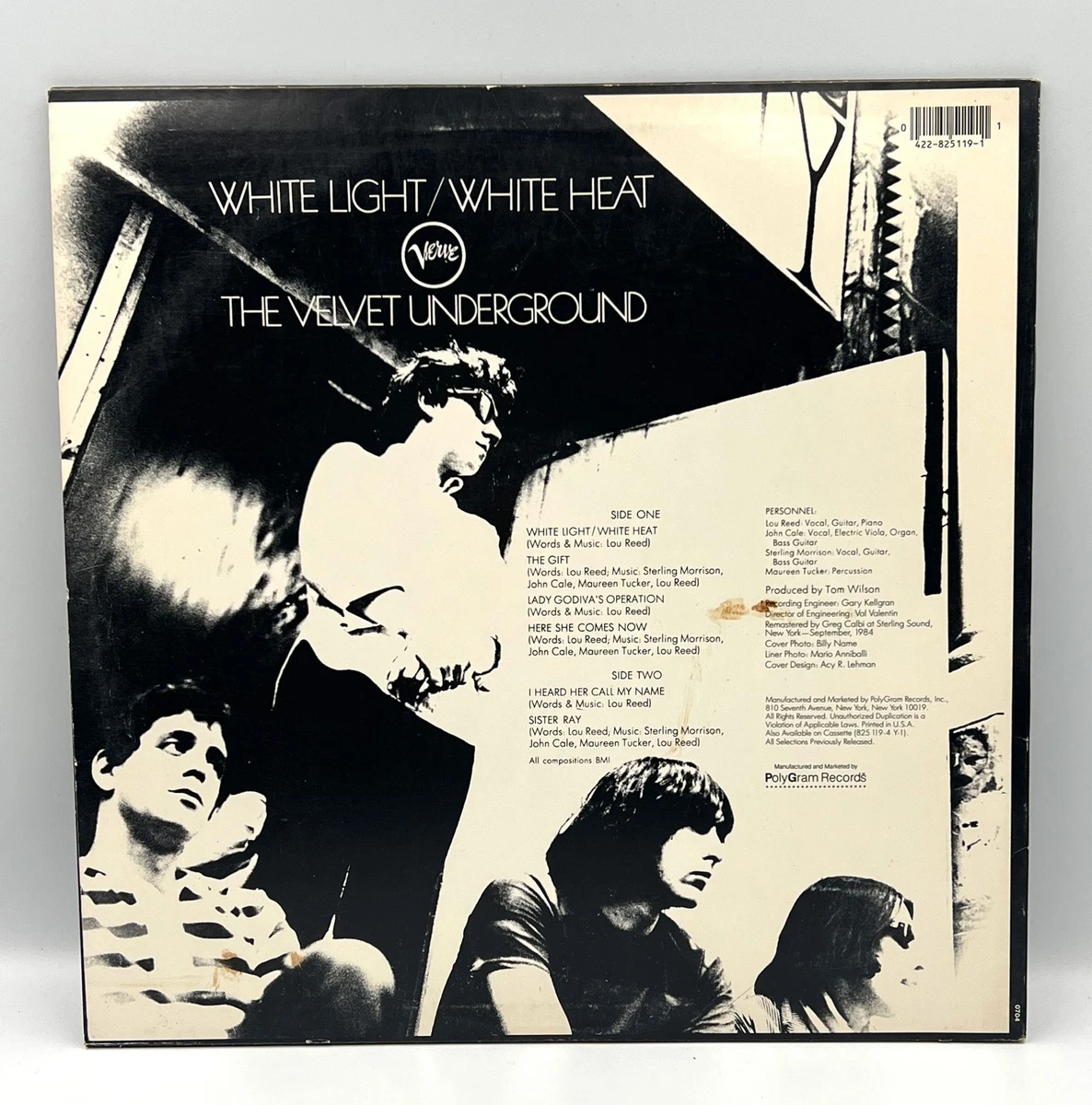 The Velvet Underground White Light/White Heat VERVE 1985 Re-Issue