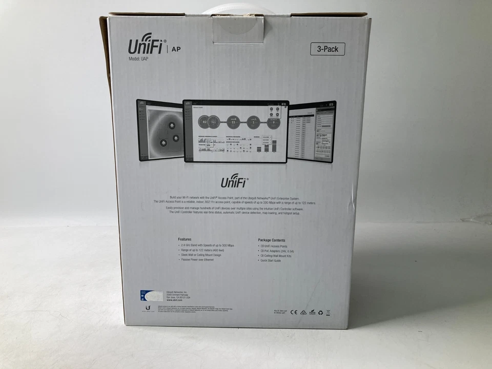 Pack of 3 Ubiquiti Networks WiFi Access point UniFi AP UAP 802.11 b/g/n 2.4GHz - Image 4 of 4