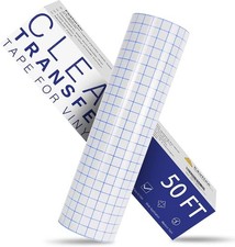 6" x 50FT Transfer Tape for Vinyl Blue Grid Vinyl Transfer Tape Roll for Signs