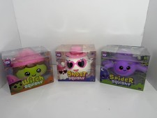 Crazy Fun Halloween Spider, Witch Ghost Squishy Squeeze Toys Set of 3