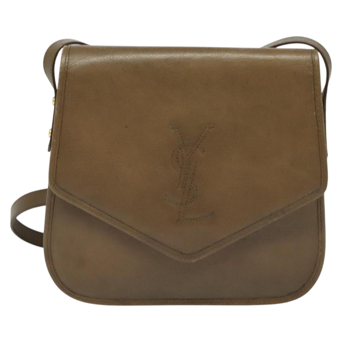 Borsa a tracolla Yves Saint Laurent in pelle marrone autentica