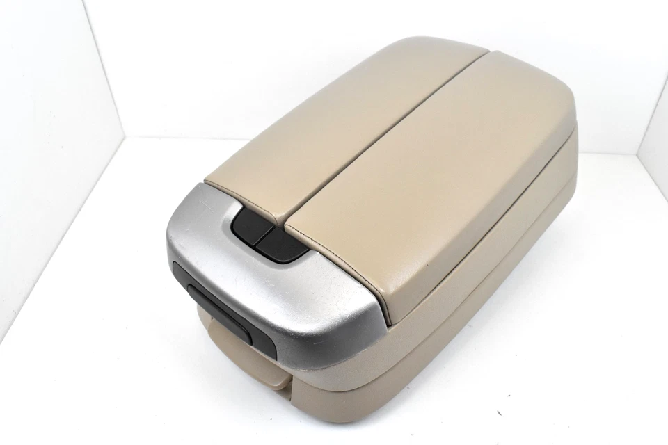 Nissan Murano 2003-2007 consola central cuero beige reposabrazos tapa de almacenamiento OEM Foto 2 de 4