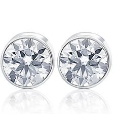 .50Ct Round Brilliant Cut Natural Quality Diamond Stud Earrings 14K Gold