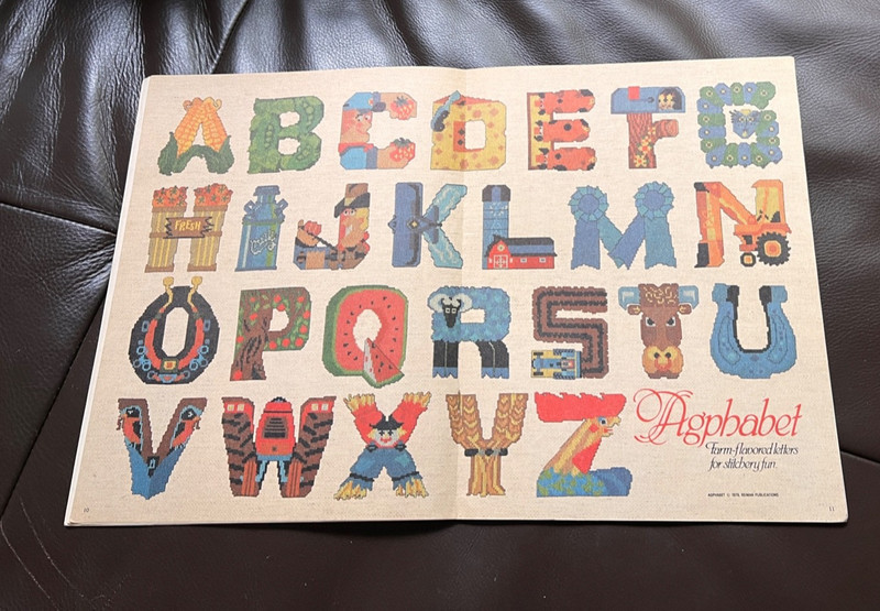 AGPHABET Cross Stitch Booklet - Alphabet Patterns Fits Agriculture to the Letter