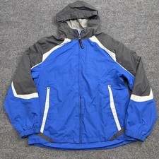 Protection System Hooded Jacket Youth Boys Size 14/16 Blue White