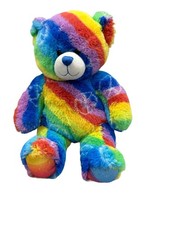 Build a Bear Tie-Dye Peace Rainbow Pride 16" Bear Plush Stuffed Animal Toy BAB