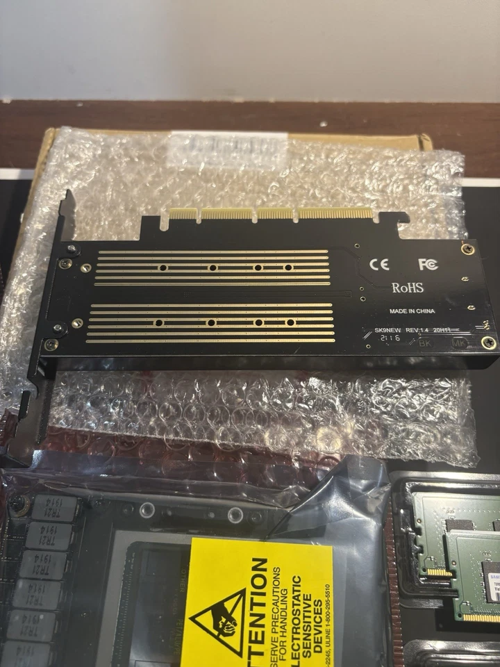 Two v100's 16gb + 32gb DDR5 4800+dual NVME Pcie Adapter - Image 4 of 4
