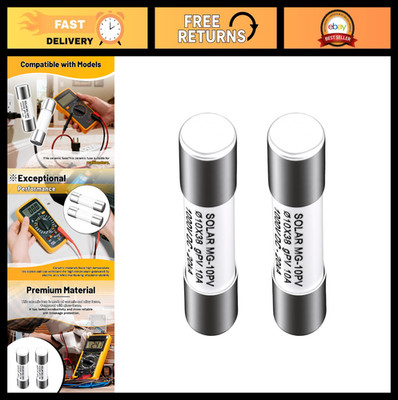 2Pcs 10A 1000V AC/DC Ceramic Fuse 10x38mm for Multimeters - Replace HV110 Fuses