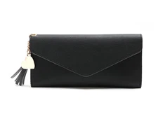 Black Women’s Clutch Wallet Trifold Long Zipper Credit Card Holder Purse