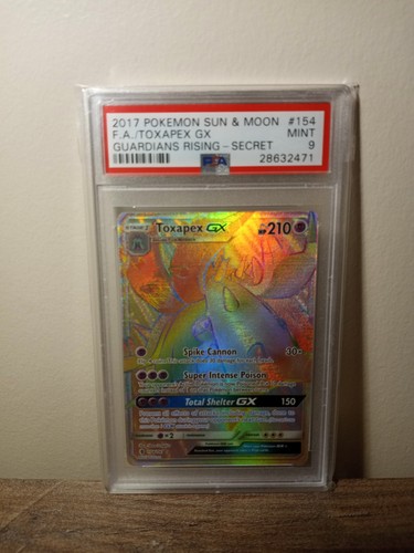 Pokemon Toxapex GX 154/145 S&M Guardians Rising Secret Holo - PSA 9 MINT!
