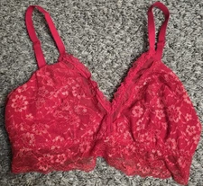 VS Dream Angel lace unlined strappy triangle bralette Red Medium