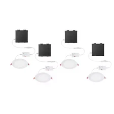6in. LED Duobright 3 Level Lumen Select Canless Recessed 4PK Commercial Electric