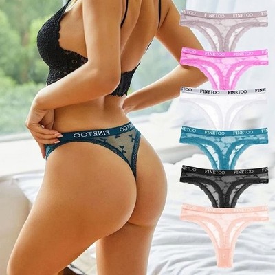 6pack Lot Womens See Through Sheer Panties Thongs G string Underwear Briefs Sexy