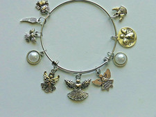 GUARDIAN ANGEL ANGELS STAINLESS STEEL BANGLE BRACELET FREE SHIP OVER 35