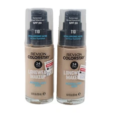 2 PACK Revlon ColorStay Makeup for Normal/Dry Skin with SPF 20 1 fl oz 110 Ivory